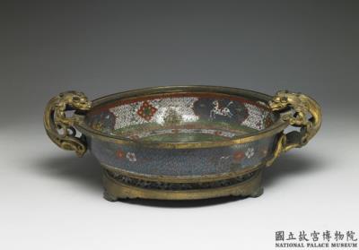 图片[2]-Copper washer in cloisonne enamels with chi-dragon handles and Xuande reign mark , Ming dynasty (1368-1644)-China Archive